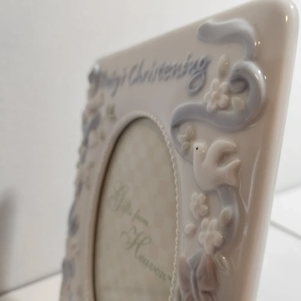 New Russ Gifts From Heaven Baby Christening Photo Frame Blue Keepsake Gift